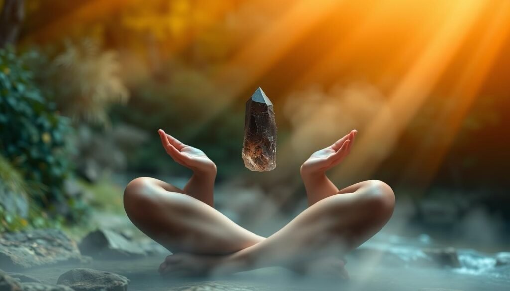 meditation with smoky quartz