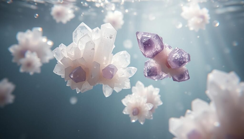 water-sensitive crystals